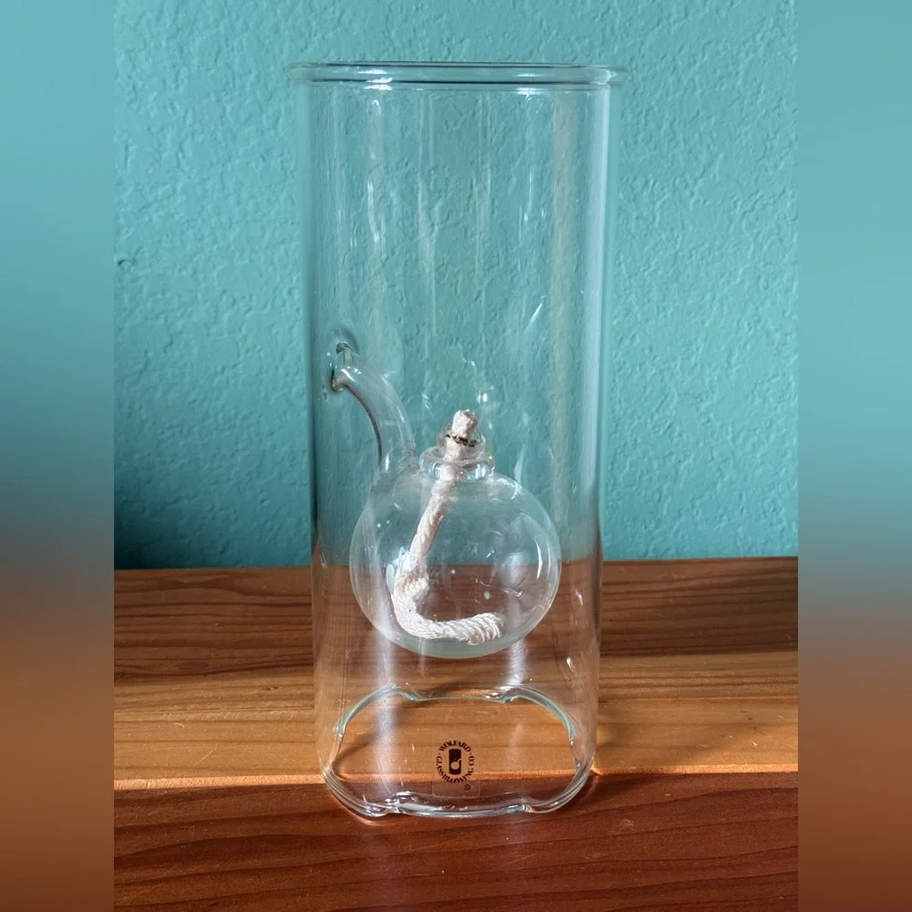 Wolfard Glassblowing Co Hand Blown Oil Lamp 9”